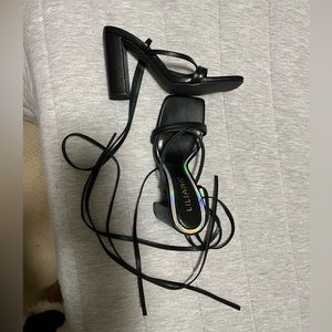 Black lace up heels